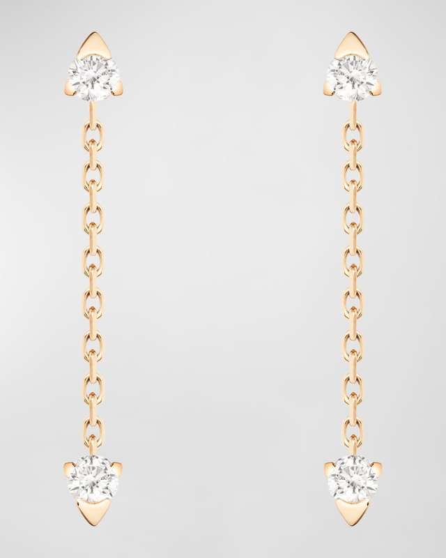Sunlight 18K Rose Gold Diamond Chain Drop Earrings